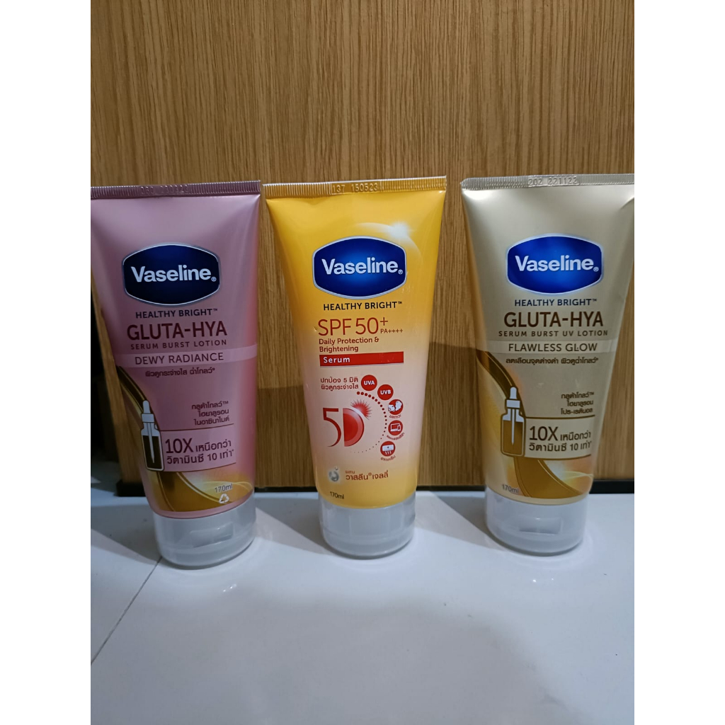 Vaseline Healthy Bright Gluta Hya Serum Burst UV Lotion 170ml Made in Thailand