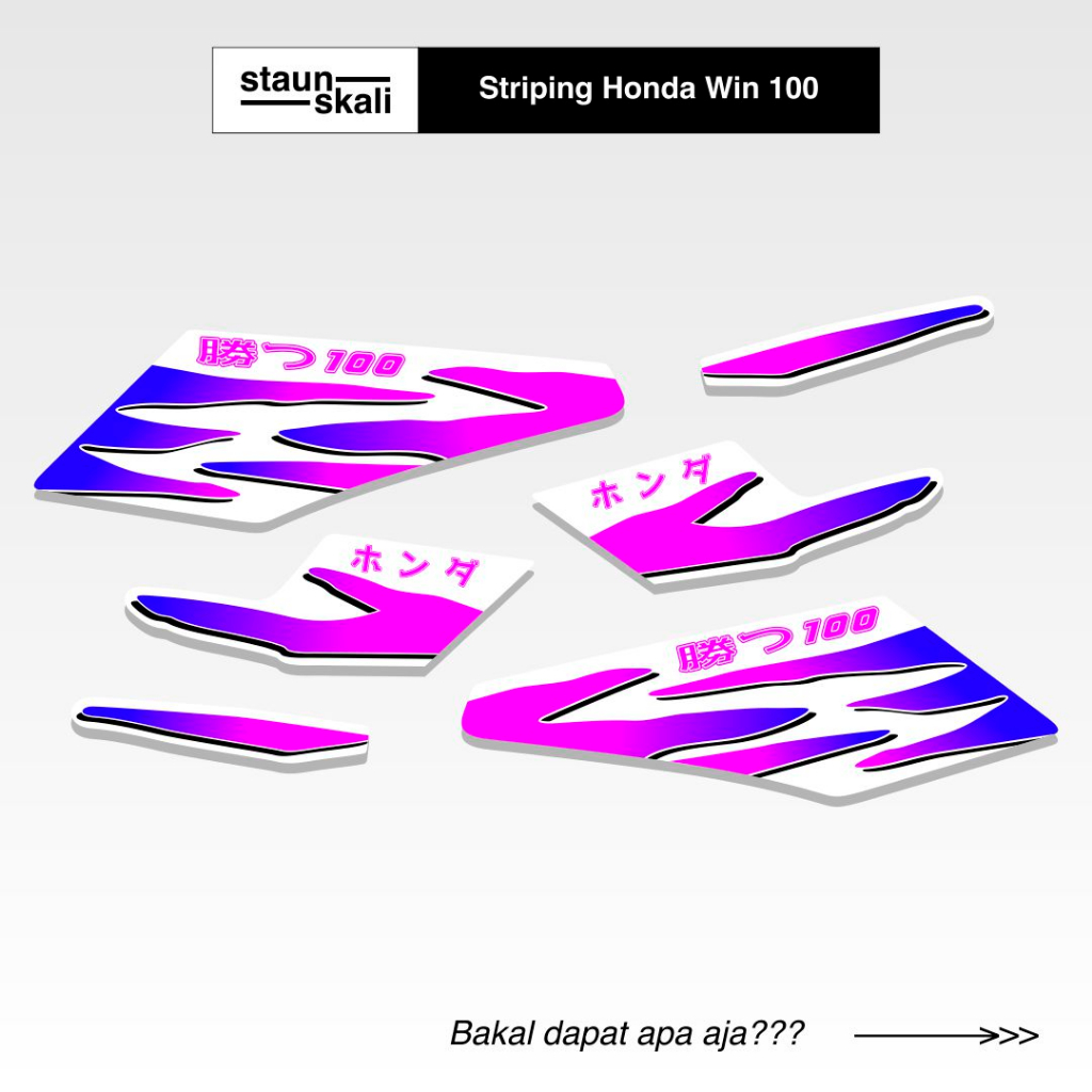 Striping Honda Win 100 Variasi (40) Original Ori Jepang Dinas Japan Custom TS Semi Trail Trill Desai