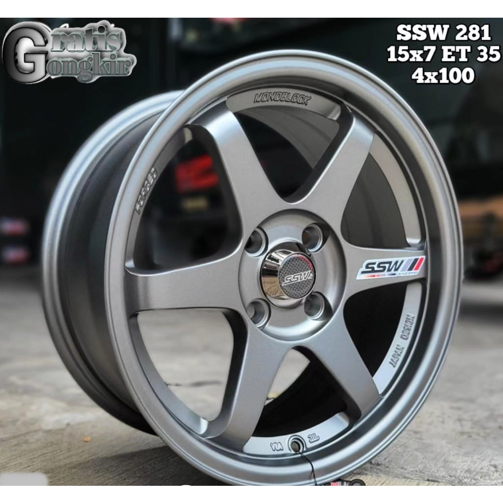 VELG SSW 281 R15X7 PCD 4X100 VELG MOBIL RING 15 TE37 VELG MOBILIO JAZZ FREED DLL