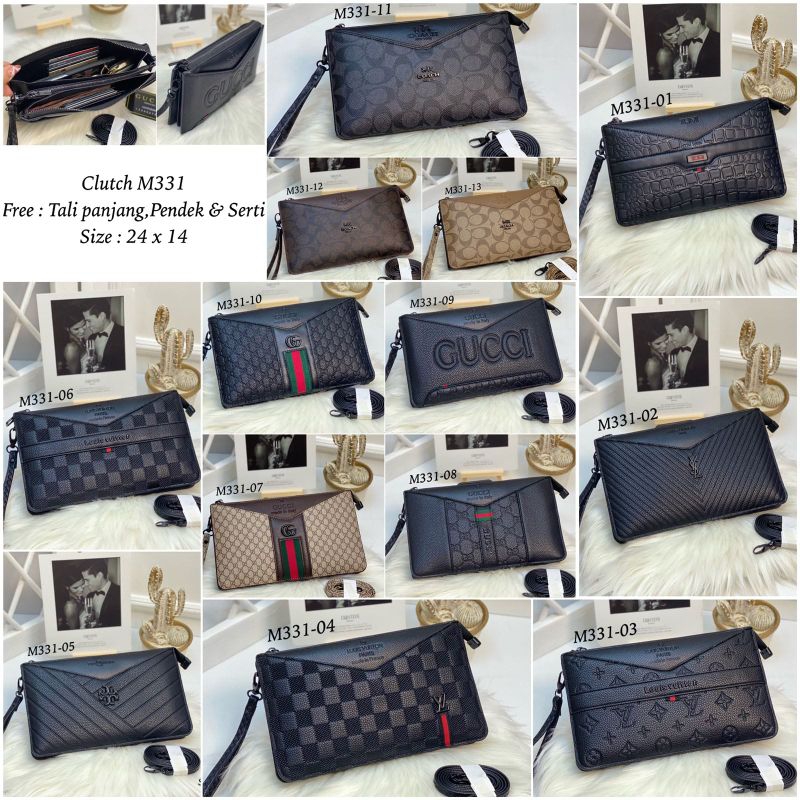 Clutch Medium Import 3 Ruang kode M331 Bahan Emboss dan Waterproof Kekinian