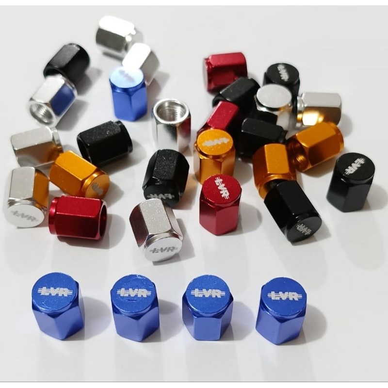 Tutup pentil motor mobil sepeda LVR Pentil CNC Aluminium tutup pentil ban sporty Laser Tulisan LVR