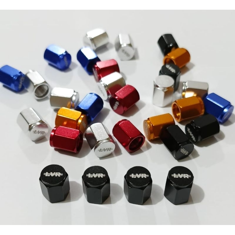 Tutup pentil motor mobil sepeda LVR Pentil CNC Aluminium tutup pentil ban sporty Laser Tulisan LVR