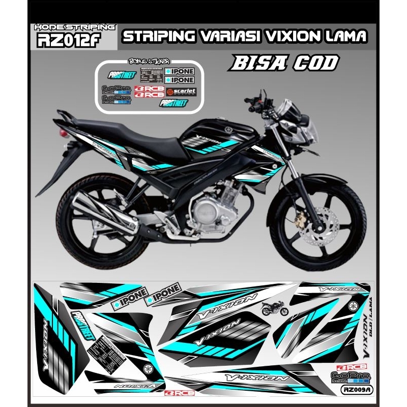 Decal Vixion old / Striping Yamaha Vixion lama variasi / Stiker Vixion grafis custom