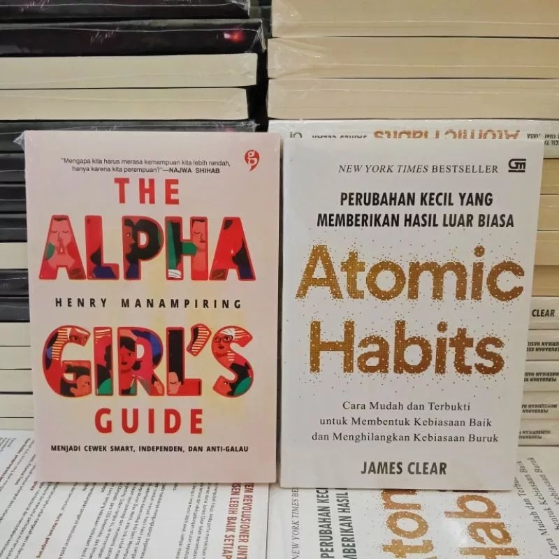 

paket 2 buku atomic habits the alpha girl's guide