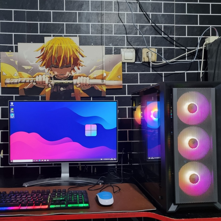 PC LENGKAP MONITOR 24INCH RAKITAN CORE I5 12400 GEN 12HDD 500GBSSDVGA  2GB DDR5