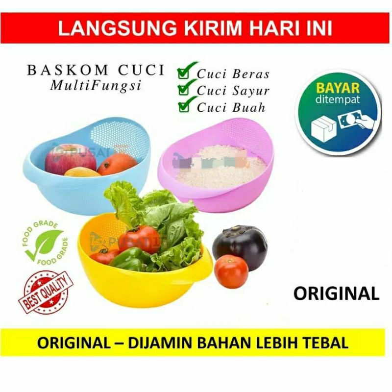 Wadah atau baskom cuci beras buah dan sayur