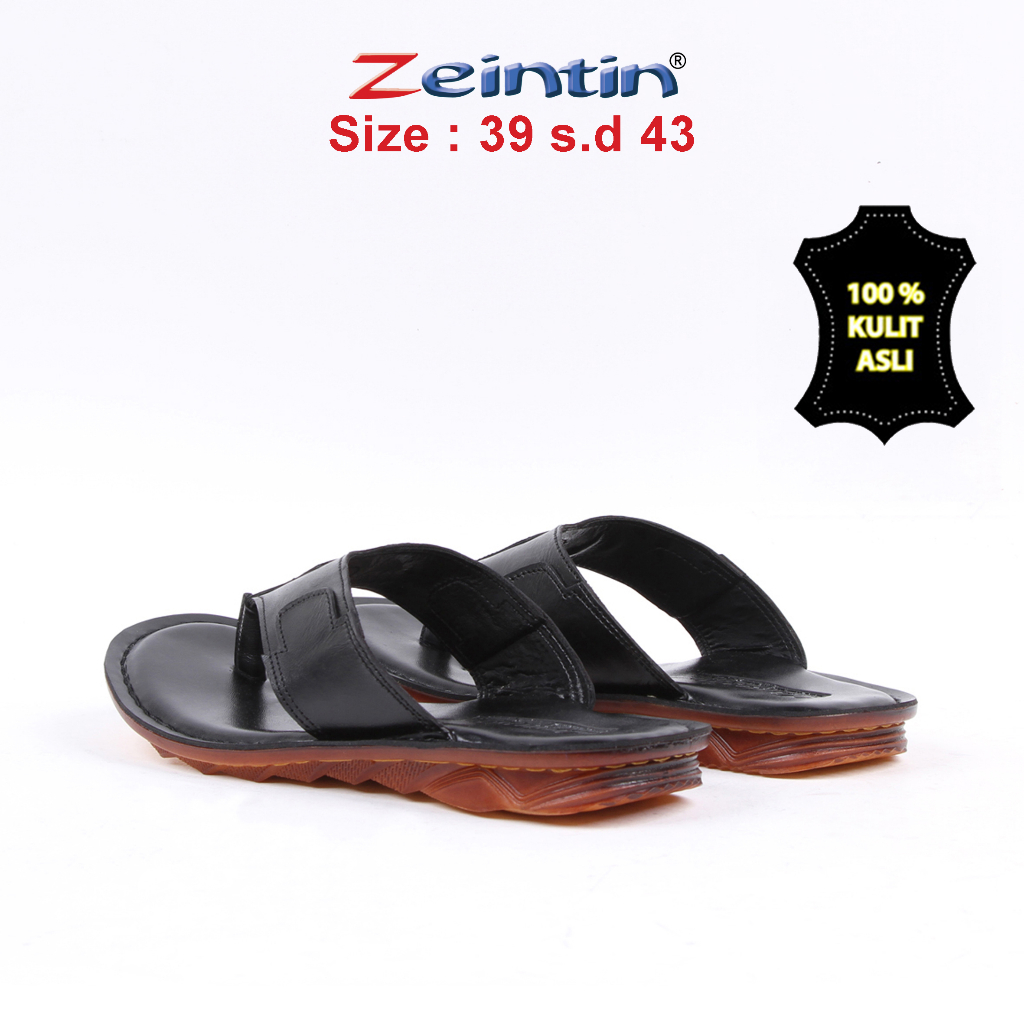 Zeintin - Sendal Pria Sandal Pria Kulit Slop Jepit Pria Slide Pria KK