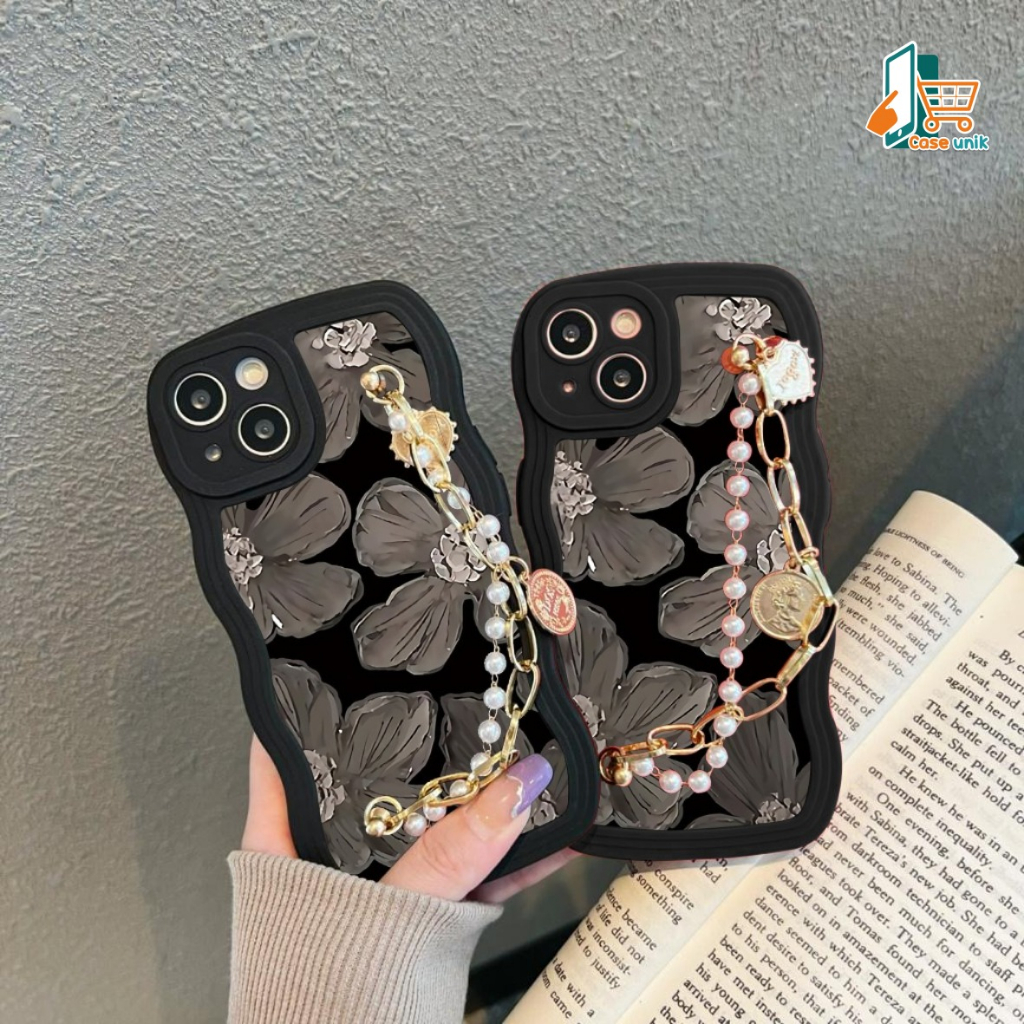 GC44 GC53 CASE CASING SOFTCASE SILIKON WAVY WAVE AESTETHIC RANTAI MUTIARA GRIP FOR OPPO RENO 7 8 5G 8T 4G CS6071