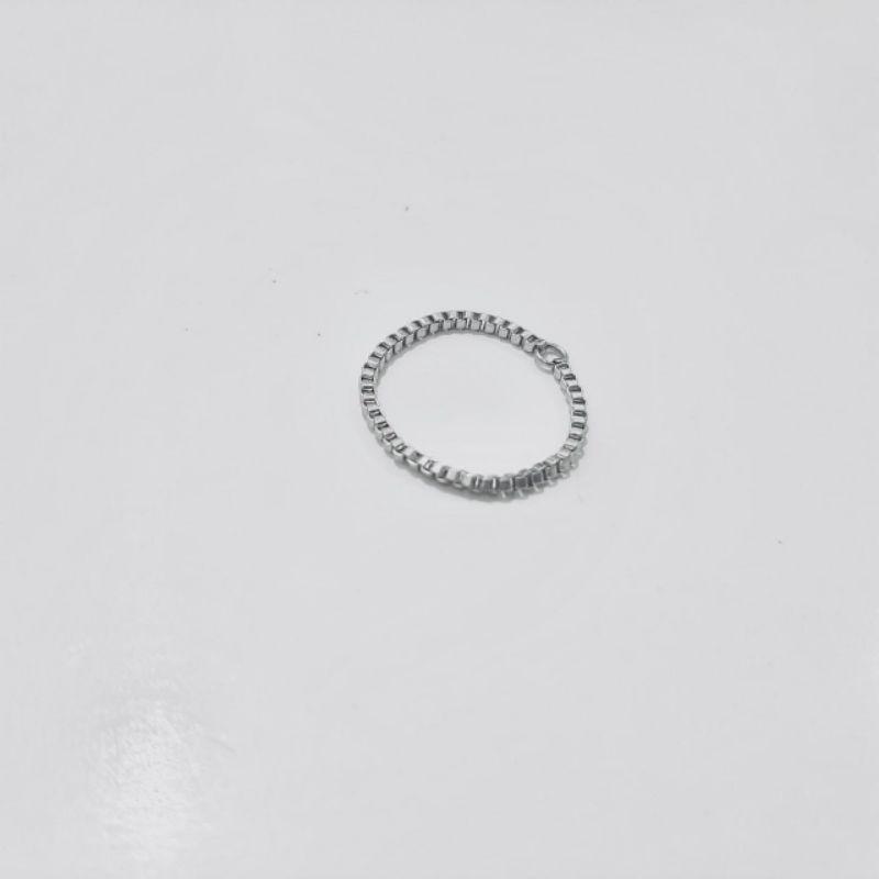 Chain Ring Silver Cincin Rantai Titanium Anti Karat