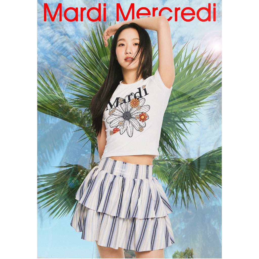 MARDI MERCREDI CROPPED TSHIRT FLOWERMARDI BLOSSOM (WHITE NAVY)