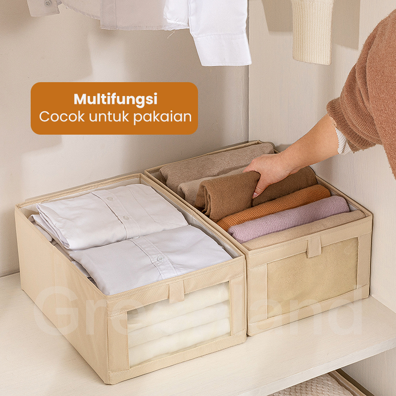 Greenland Kotak Penyimpanan Pakaian Lipat Foldable Underwear Organizer Storage Box Tempat Penyimpanan Baju Celana Serbaguna HSB227