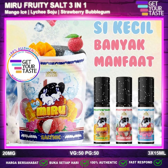 Liquid Miru ICE Fruity Series Salt Nic Satuan Edition 15ML by Jozojo