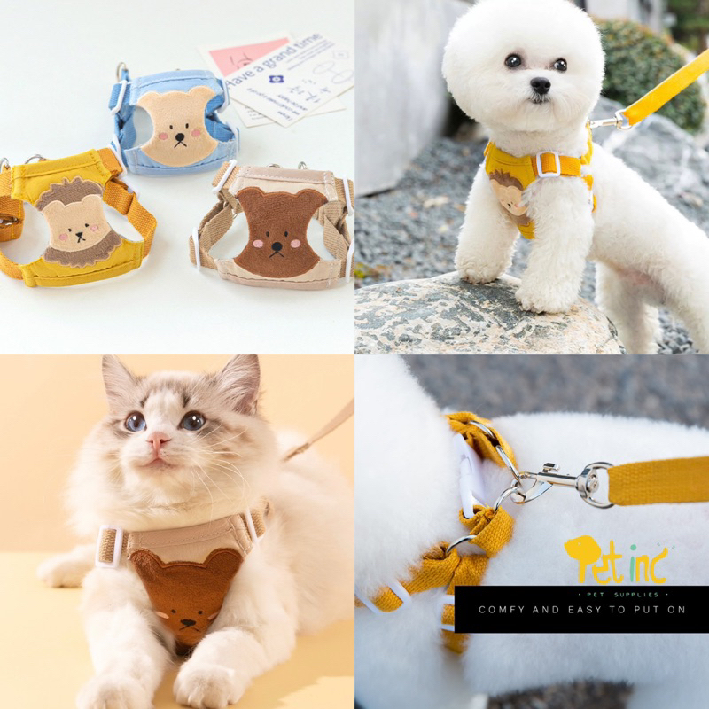 Mixmix animale korea harness set with leash