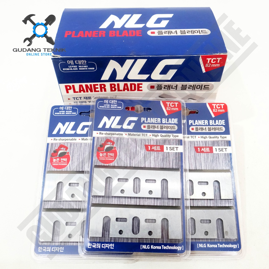 Mata Pisau Planer TCT 82mm 1900B NLG / Planner Blade Mata Pasah Serut Kayu TCT 82x29x3mm 1900B NLG