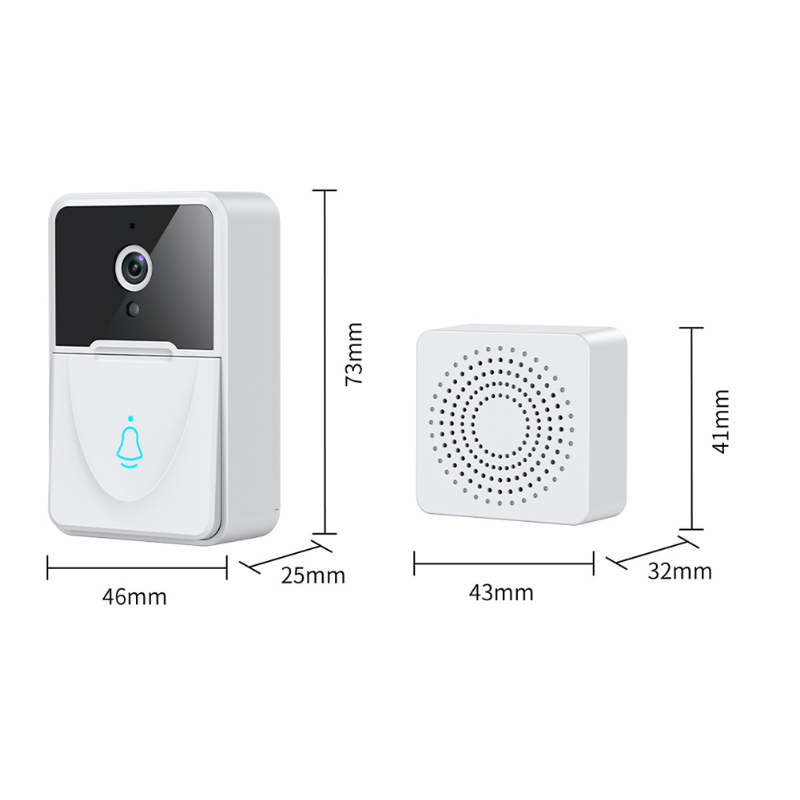 Bel Rumah Wireless Waterproof Pintu Visual Nirkabel Cerdas Lonceng Pintu Anti-Pencurian WiFi Kontrol Aplikasi Remote / X3 Wireless Doorbell Outdoor HD Camera Security Door Bell Night Vision Video Intercom Voice Change for Home Monitor Door Phone