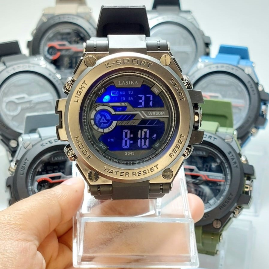 Jam Tangan Sporty Digital Anti Air Free Box Premium Rubber Strap 643 LASIKA