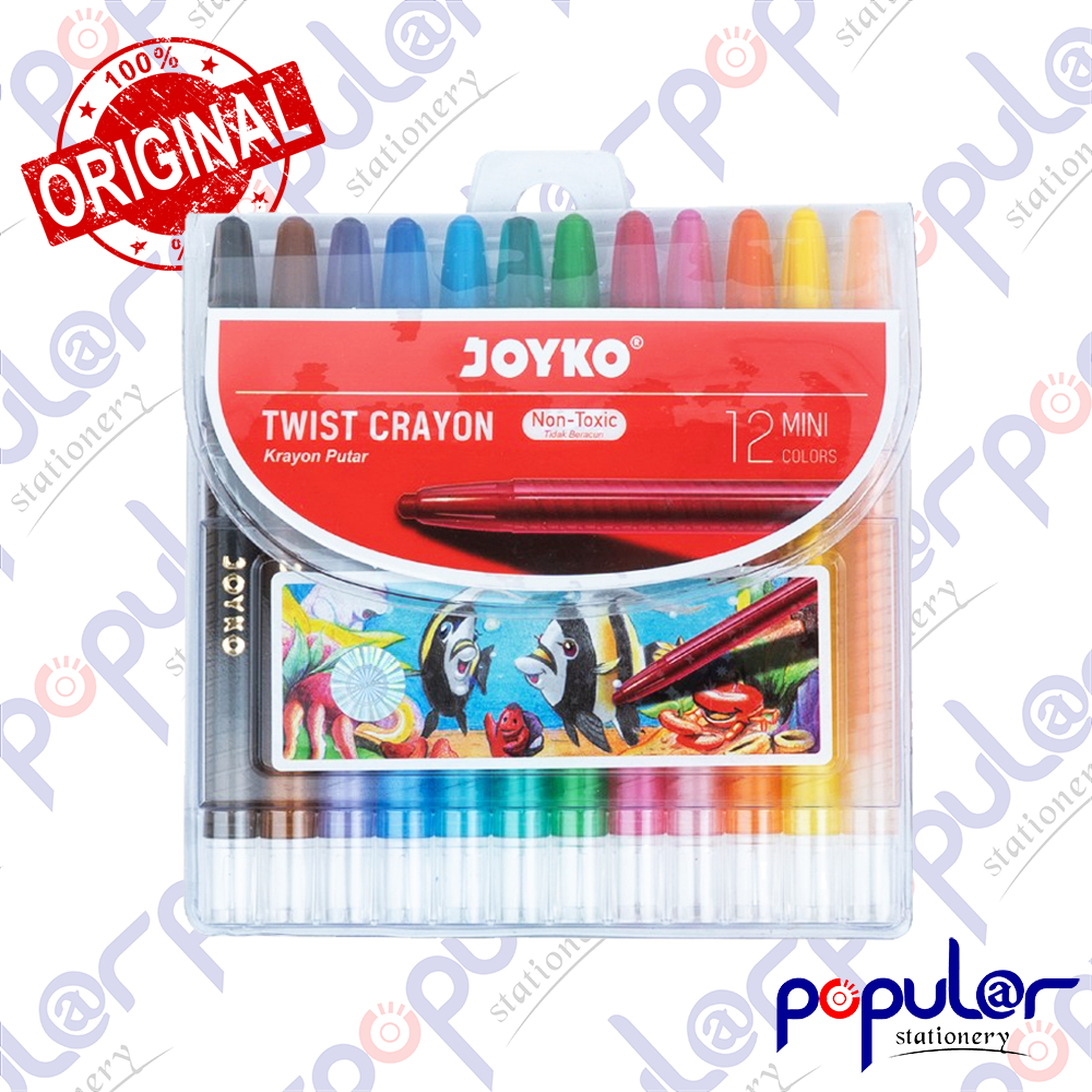 

Crayon Twist Putar Joyko 12 Warna / Krayon Pendek Mini Joyko 12 Color TWCR-12