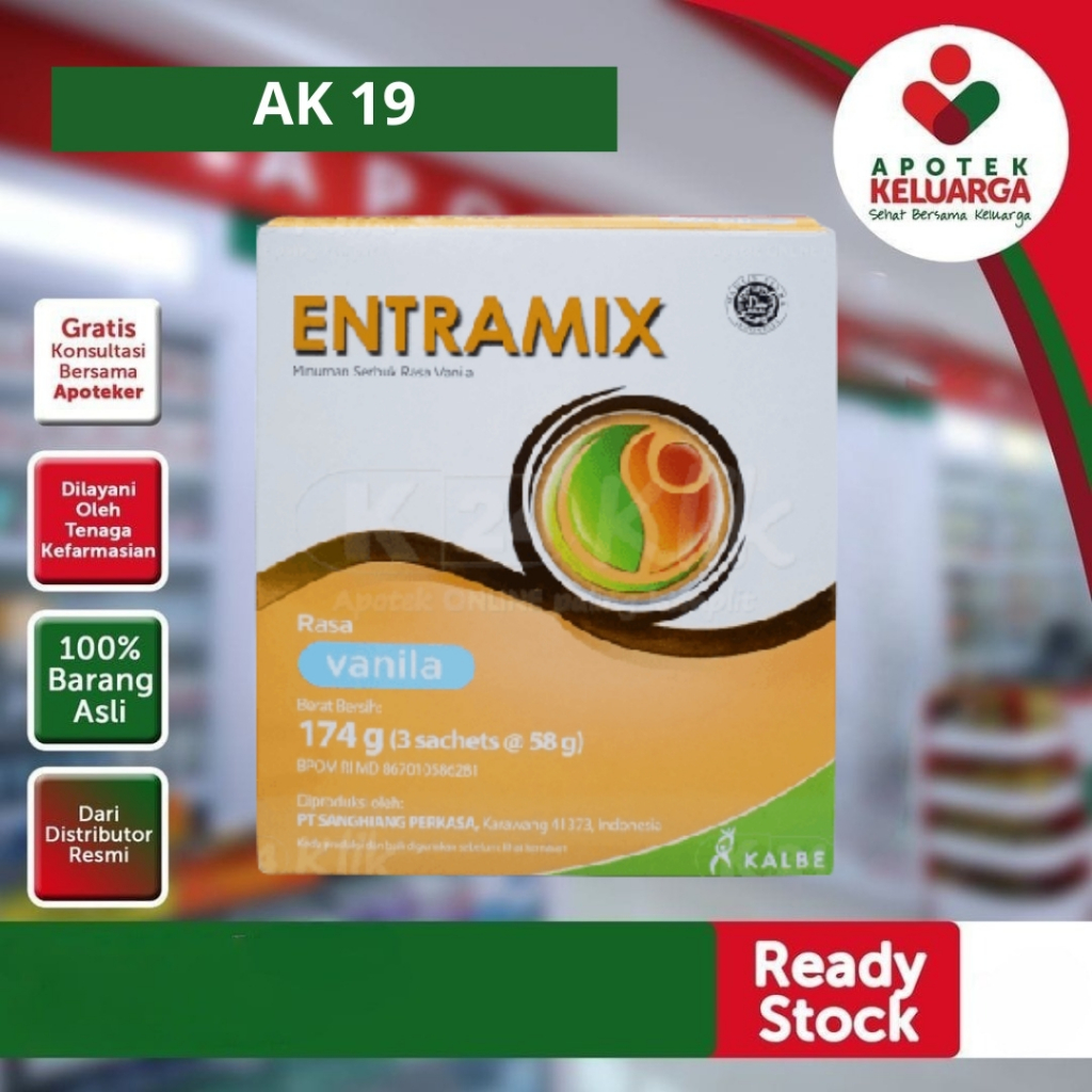 

ENTRAMIX rasa vanila 185 g / Nutrisi Lengkap Dewasa - vanila