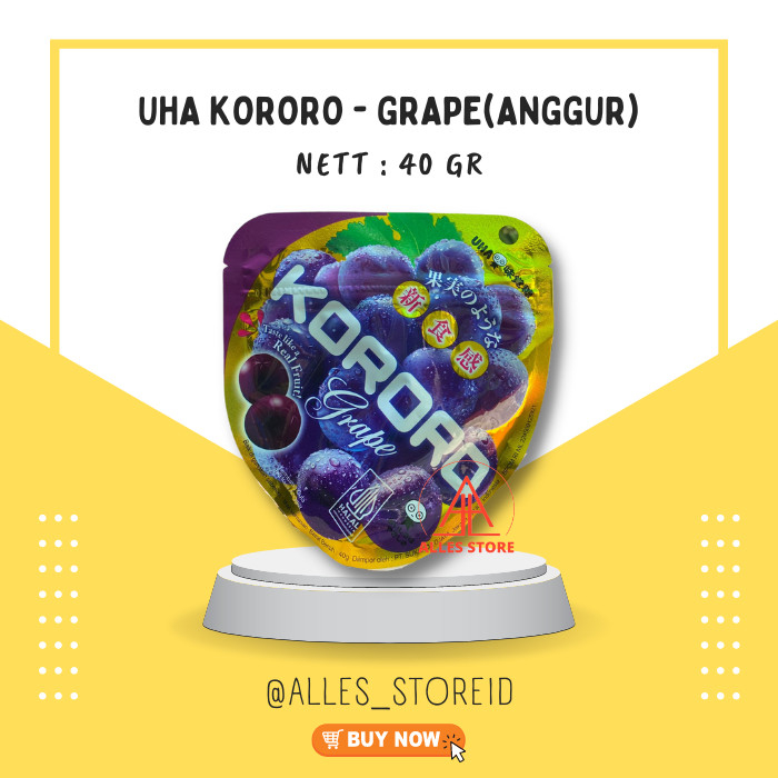 

UHA Kororo Candy Anggur/Kororo Jelly Grape/ Kororo Fruit 40 gr