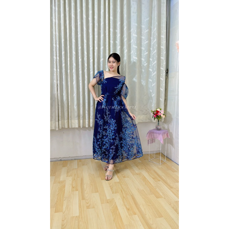 Ken-280 Long Dress Kondangan Pesta Wisuda Bridesmaids Full Tulle Premium