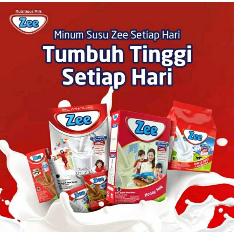 Susu Zee Box Reguler Coklat Vanila 350gr