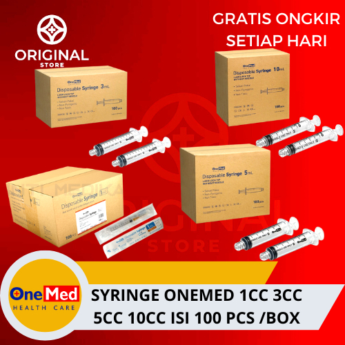 SYRINGE SPUIT ONEMED JARUM SUNTIK ONEMED 1CC 3CC 5CC 10CC 20CC - ONEMEDC