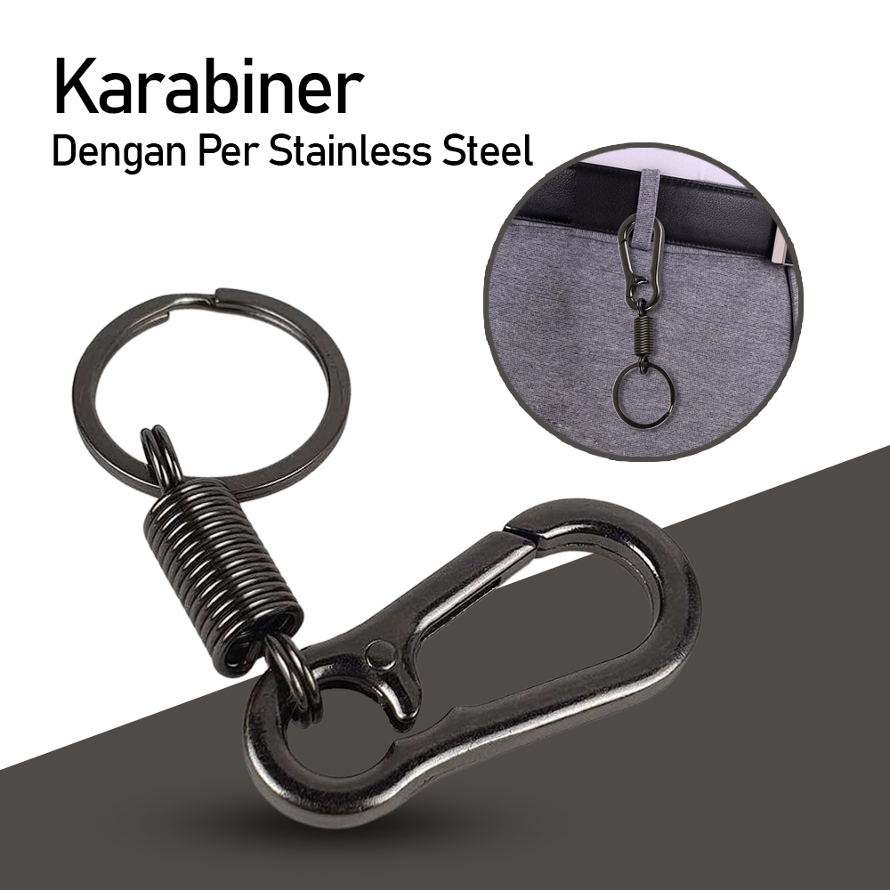 Karabiner dengan Per Stainless Steel - LC-1118-6 - Black