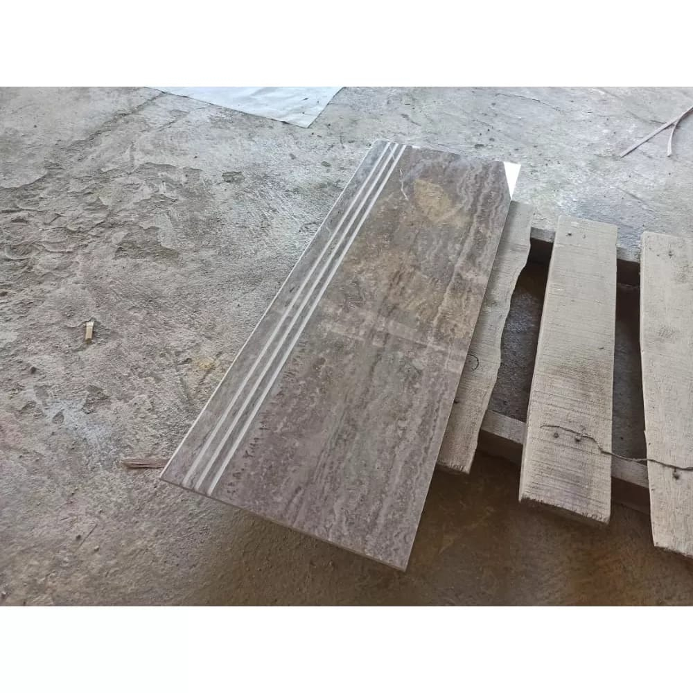 Stepnosing Granit Tangga motif MARMER GLOSSY TRAVERTINO BROWN 30X80,20X80