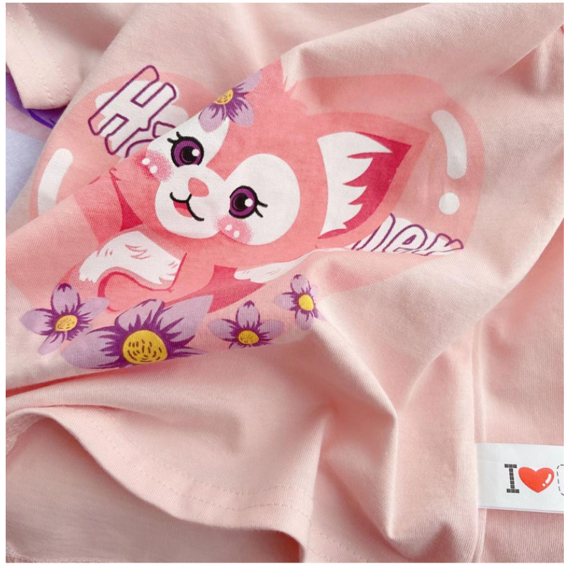 babyfit baju setelan oblong dengan celana pendek anak cewek cowok kartun korean style nyl-0628