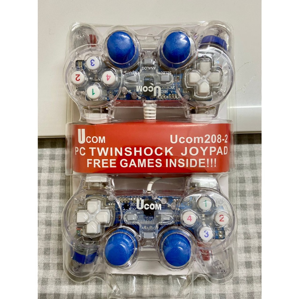 Gamepad Double Getar Transparan - Stik PC Joystick USB for PC laptop