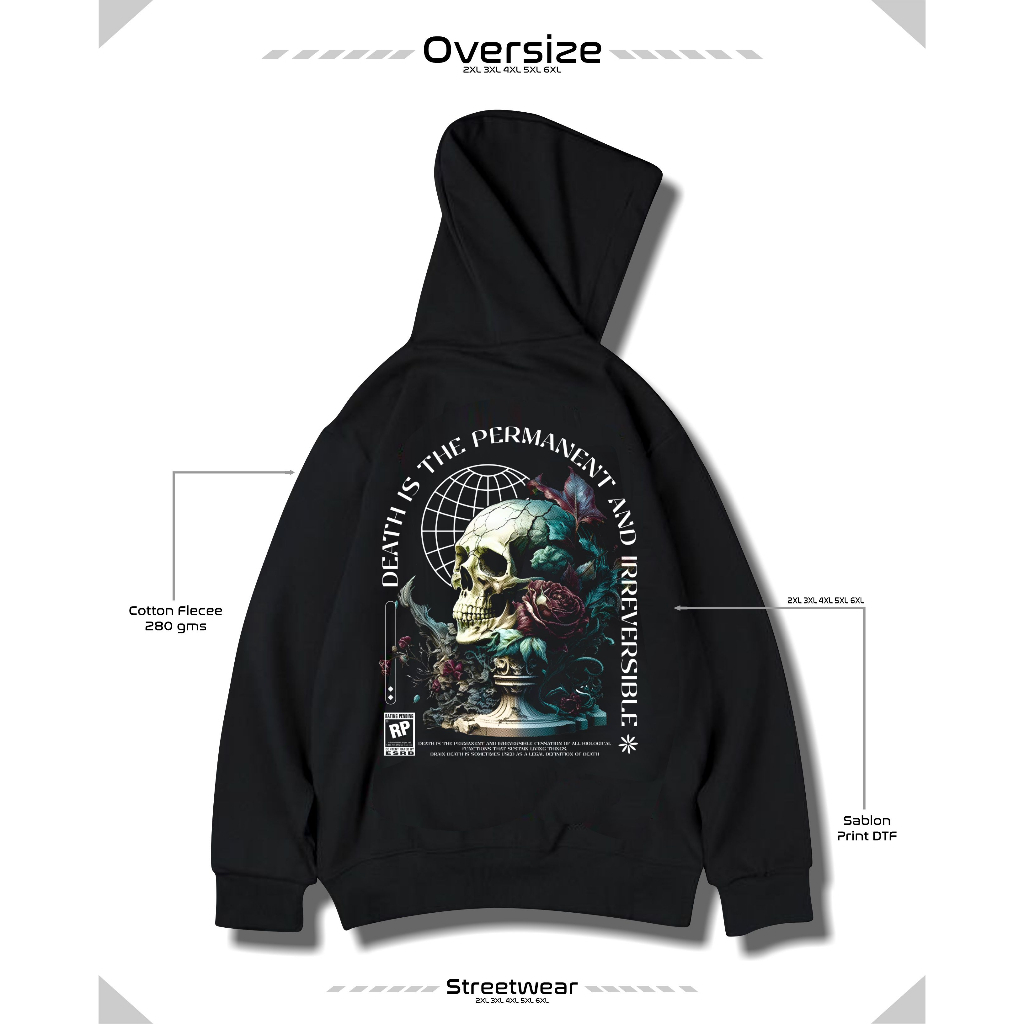 Jaket Hoodie Hitam Custom All Size - Big Size - Hoodie Human Jumbo Premium Distro Size S M L XL XXL 