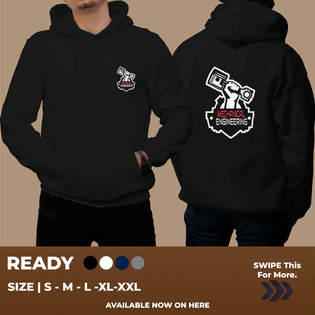 HOODIE Mechanical Engineering Teknik Mesin v3 KEREN BANGET UNTUK PRIA