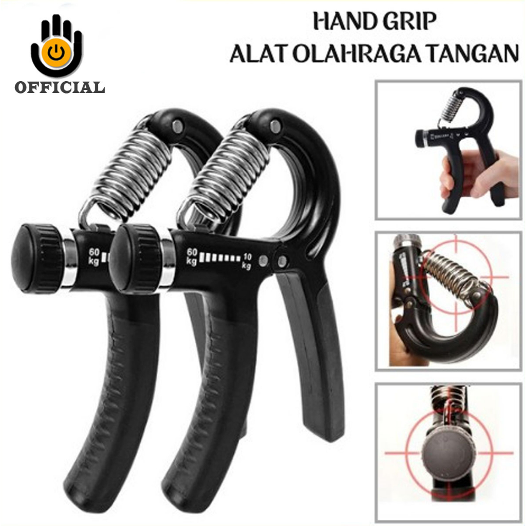 Hand Grip 5-60 Kg Adjustable Wrist Forearm Strength Exerciser Training Gym Alat Latihan Otot Tangan