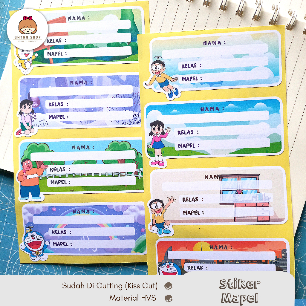 

Stiker Mapel | Label Buku Mata Pelajaran Sekolah | Doraemon