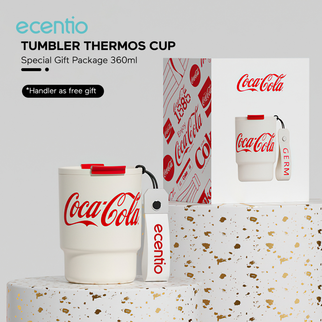 ecentio Termos LED Coca Cola Coffee Cup 590ml/360ml Tumbler Temperatur Suhu Botol Mug Edisi Terbatas 100 buah