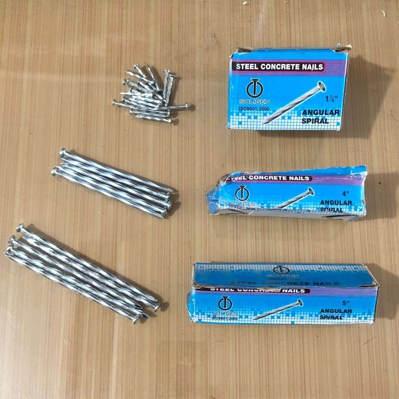 paku beton soligen/ angular spiral soligen 1 1/4" 4" 5"/ paku beton ulir/ paku beton murah/ paku bet