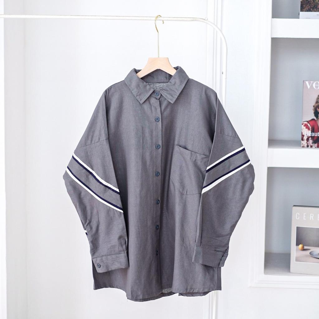 EVELIN SHIRT / FLOTTILICIOUS / KEMEJA WANITA OVERSIZE