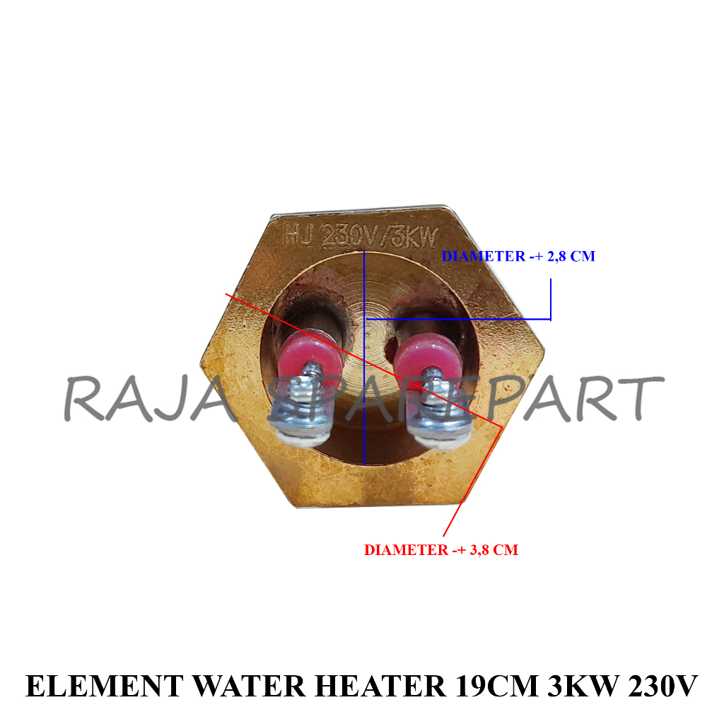 Elemen Water Heater U Panjang 19cm 230V 3000W