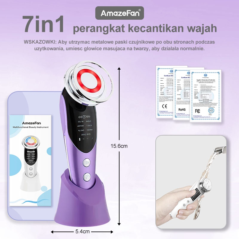 【Penjual Lokal】7in1 Alat Setrika V Shape Thin Face Lifting Wajah Pemijat Pemutih Wajah Facial Anti Aging Sheet Masker Perawatan detox pijit elektrik roller Massager komedo Mesinrf Anti wrinkle Pengencang Uap tirus galvanic Wajah topeng spa Perangkat