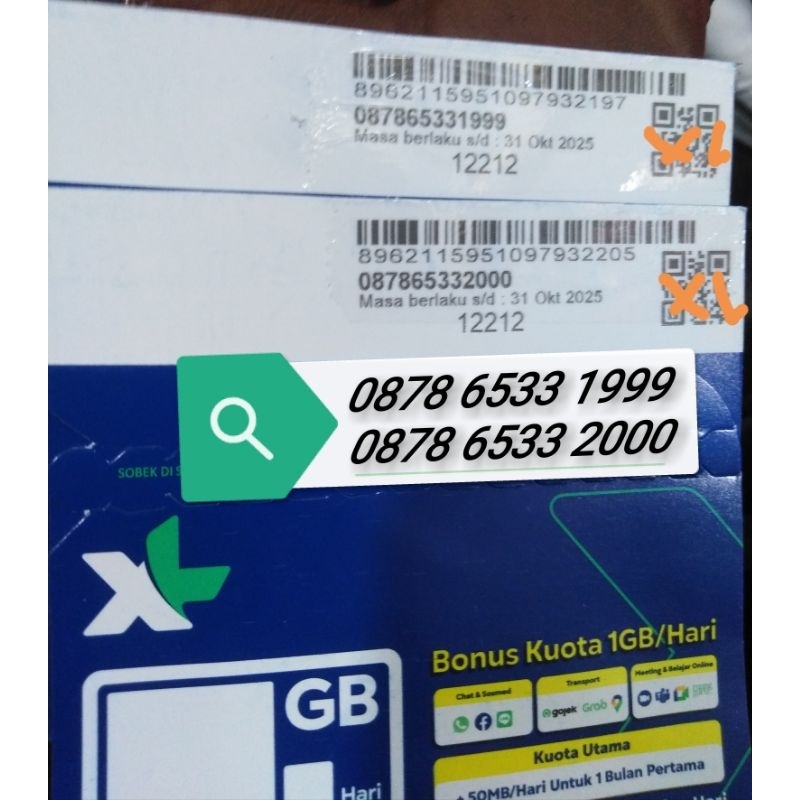 NO CANTIK XL SERI TAHUN LAHIR 1999 DAN 2000