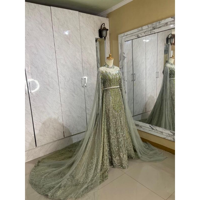 GAUN WEDDING SLIM  MEWAH  FULL PAYET BEREKOR /GAUN MODERN//GAUN BARBY MEWAH//GAUN PENGANTEN/DRES