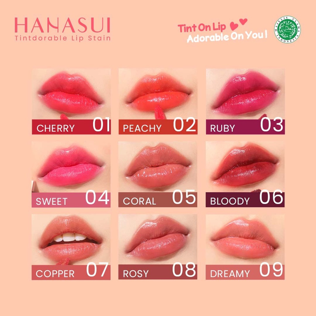 Qeila - HANASUI Tintdorable Lip Stain | Lip Tint | BPOM | HALAL