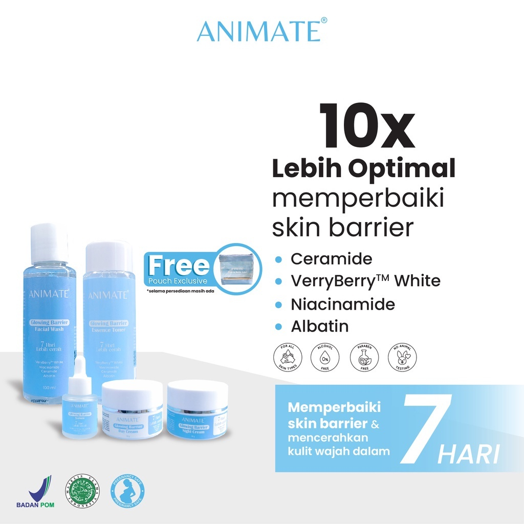 RM | ANIMATE Whitening Series 5in1 - Acne Solution Series 5in1 - Glowing Barrier Series 5in1 - Paket Set Skincare BPOM