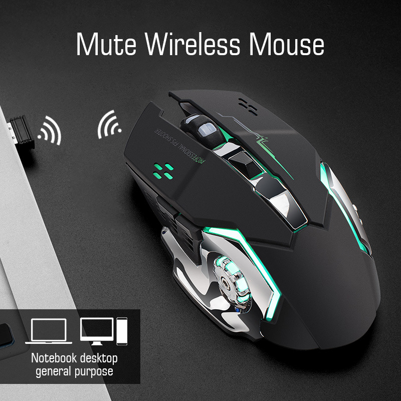 【COD】Viqoo Mouse Game MG01 Wireless Mouse 7 Color RGB Light Esport Mouse - T2