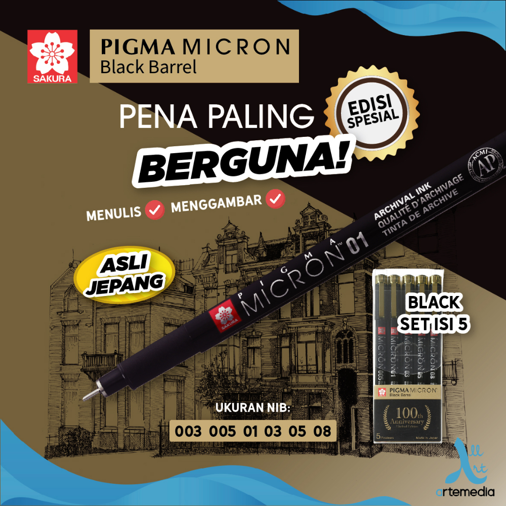 

Sakura Pigma Micron Set 5 Black Barrel Limited Edition Drawing Pen