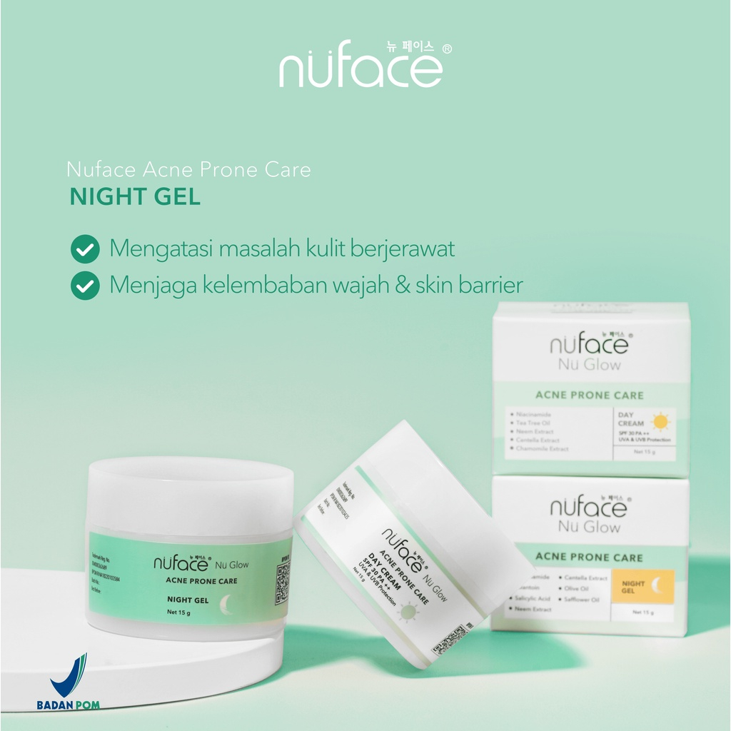 Nuface Skincare Fuji Nuglow Acne Prone Care Package Paket Acne Nu Face Skincare Jerawat Paket Nuface Acne BPOM