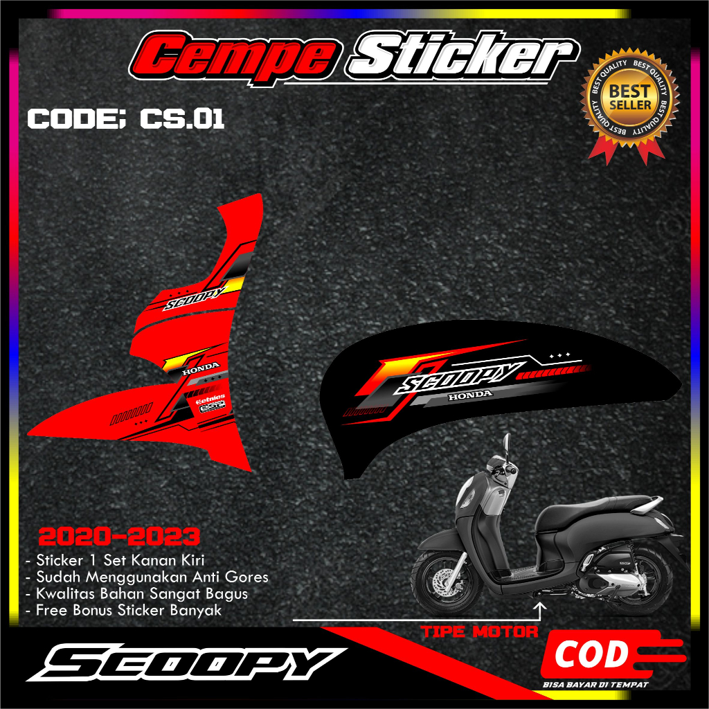 Stiker Scoopy New 2020-2023 Decal Striping Standar Scoopy New Premium Racing CM01