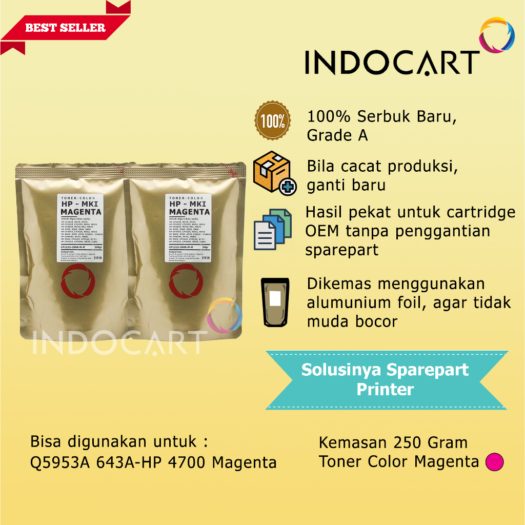 Serbuk Toner Warna Mitsubishi-643A-HP 4700-250gr-CMY