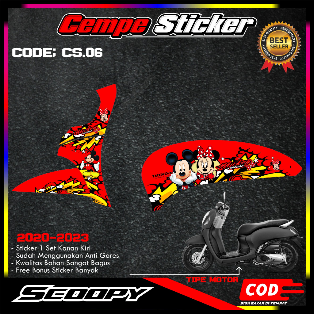 Stiker Scoopy New 2020-2023 Decal Striping Standar Scoopy New Premium Racing CM06