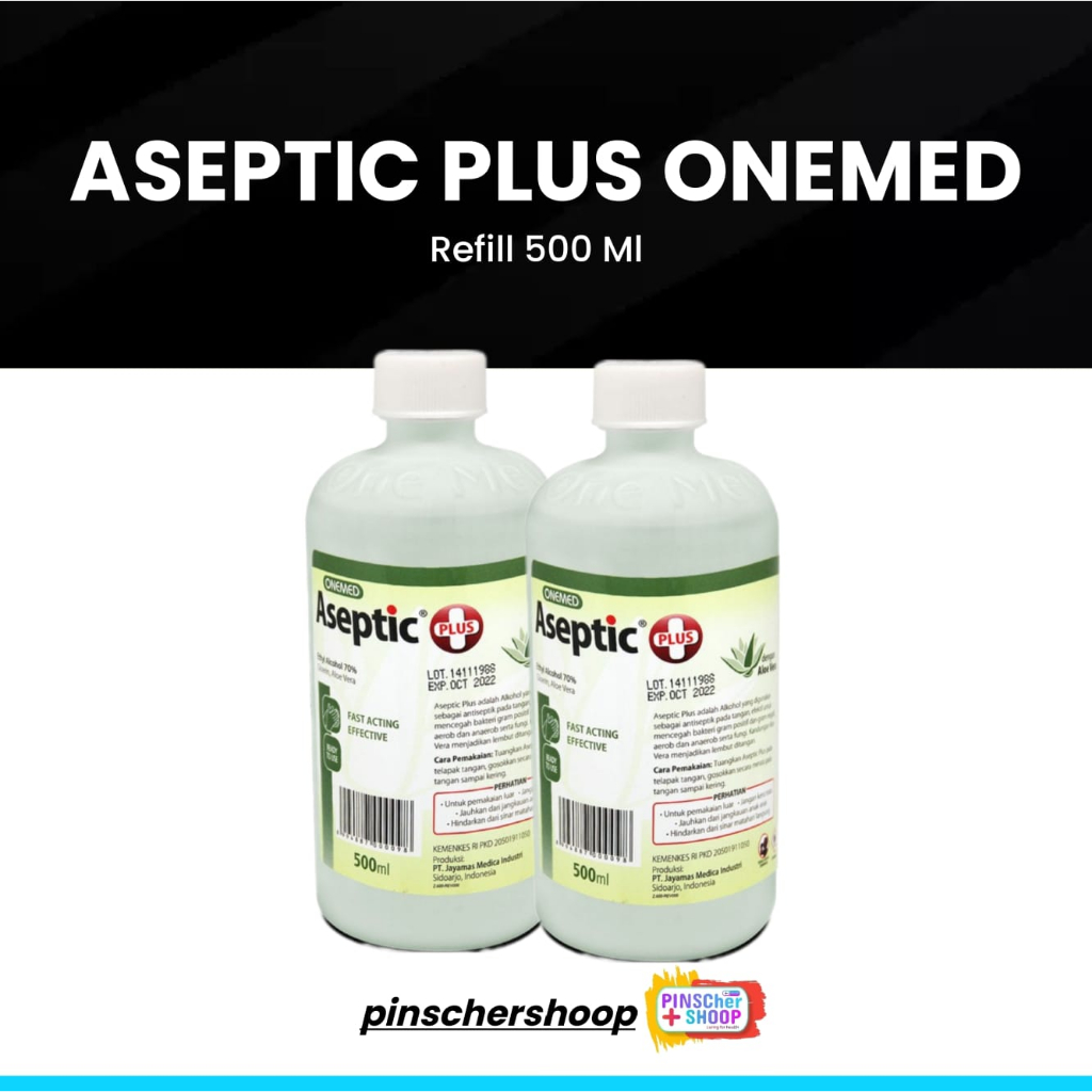 ASEPTIC PLUS ASEPTIK 500 ML + PUMP HANDSANITISER ONEMED